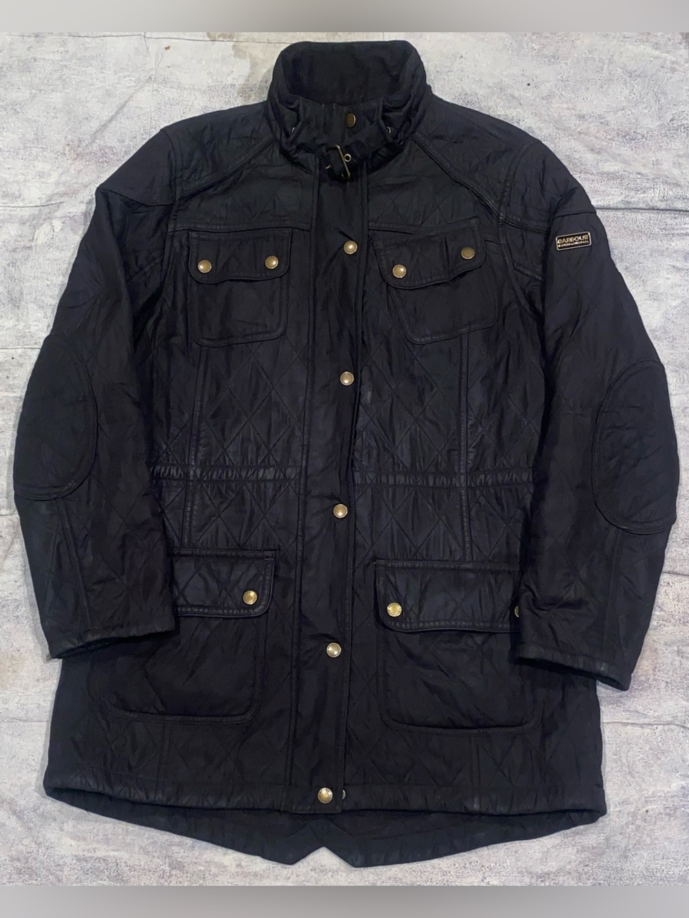 Barbour International Arrow Parka Quilted Motorcycle Biker Jacket Women’s 8 US